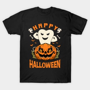 Dental Spooky Happy Halloween Dentist T-Shirt